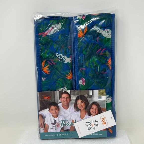 Lug Trolley 2pc - 6 Pocket Drawer Organizers Tropical Birds Parrots Blue Craft - Picture 3 of 4